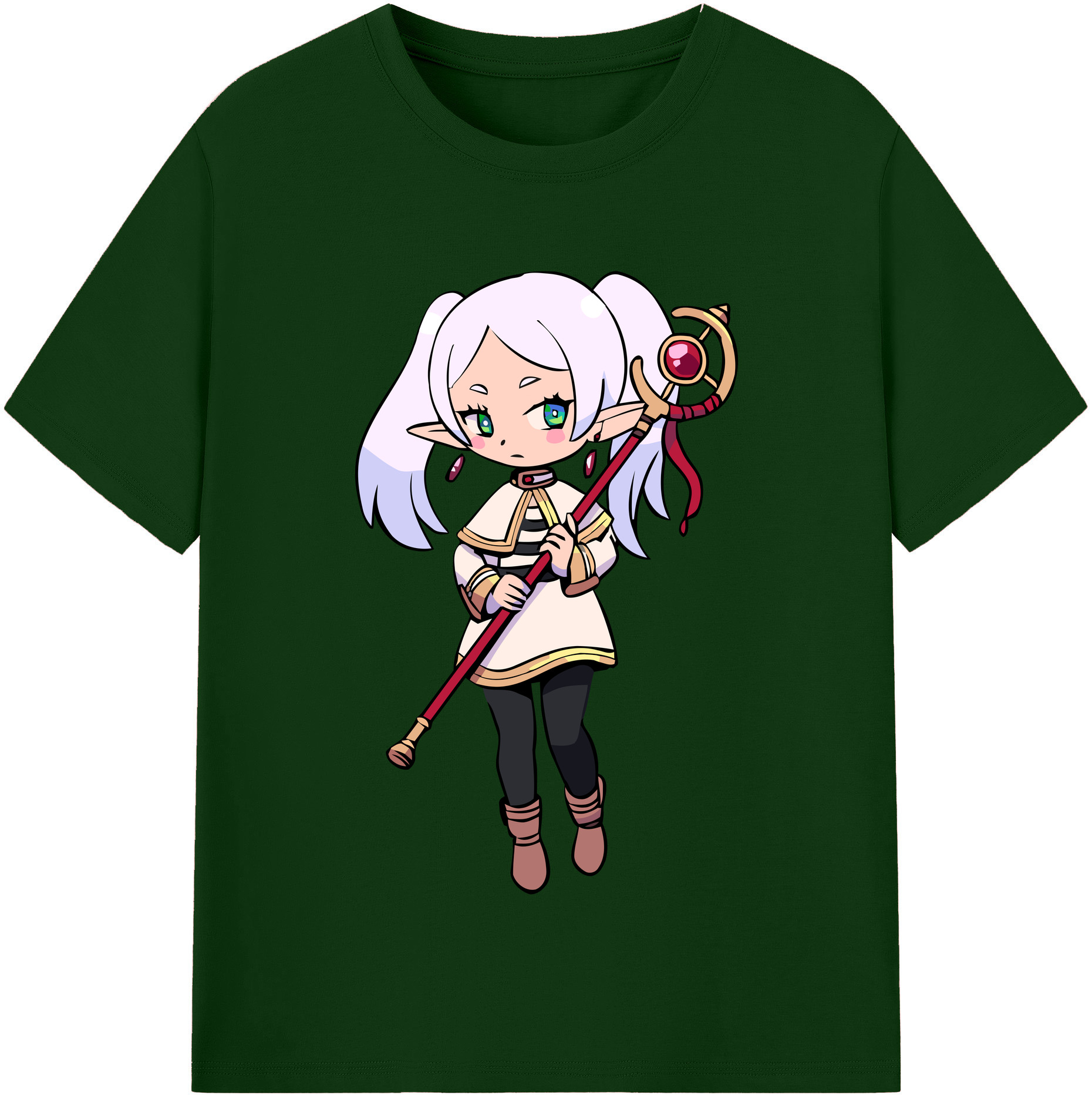 （画像用） 葬送のフリーレン Frieren 綿100％半袖Tシャツ（フロントプリント）